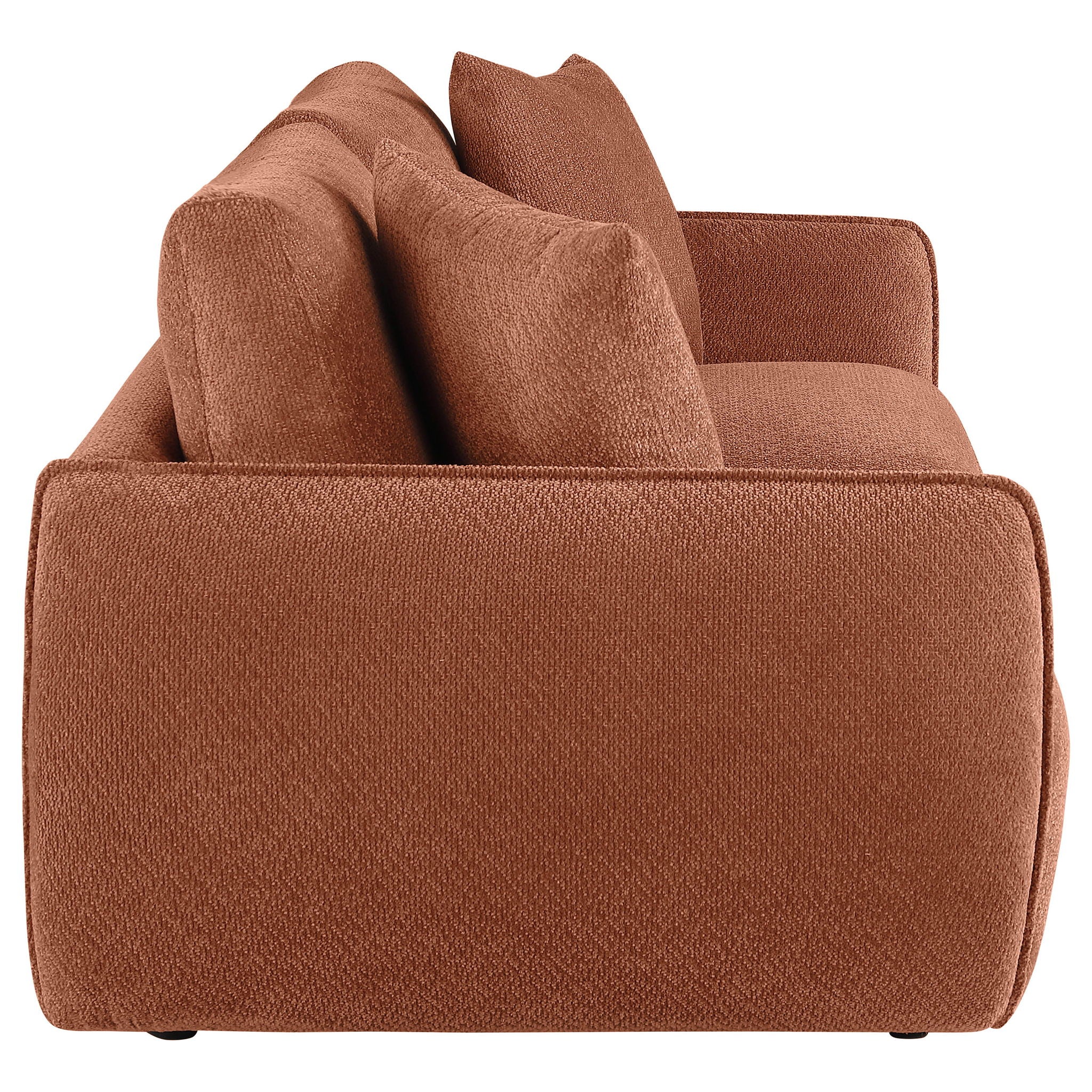 Elysia Chenille Upholstered Modular Lounge Loveseat Coral