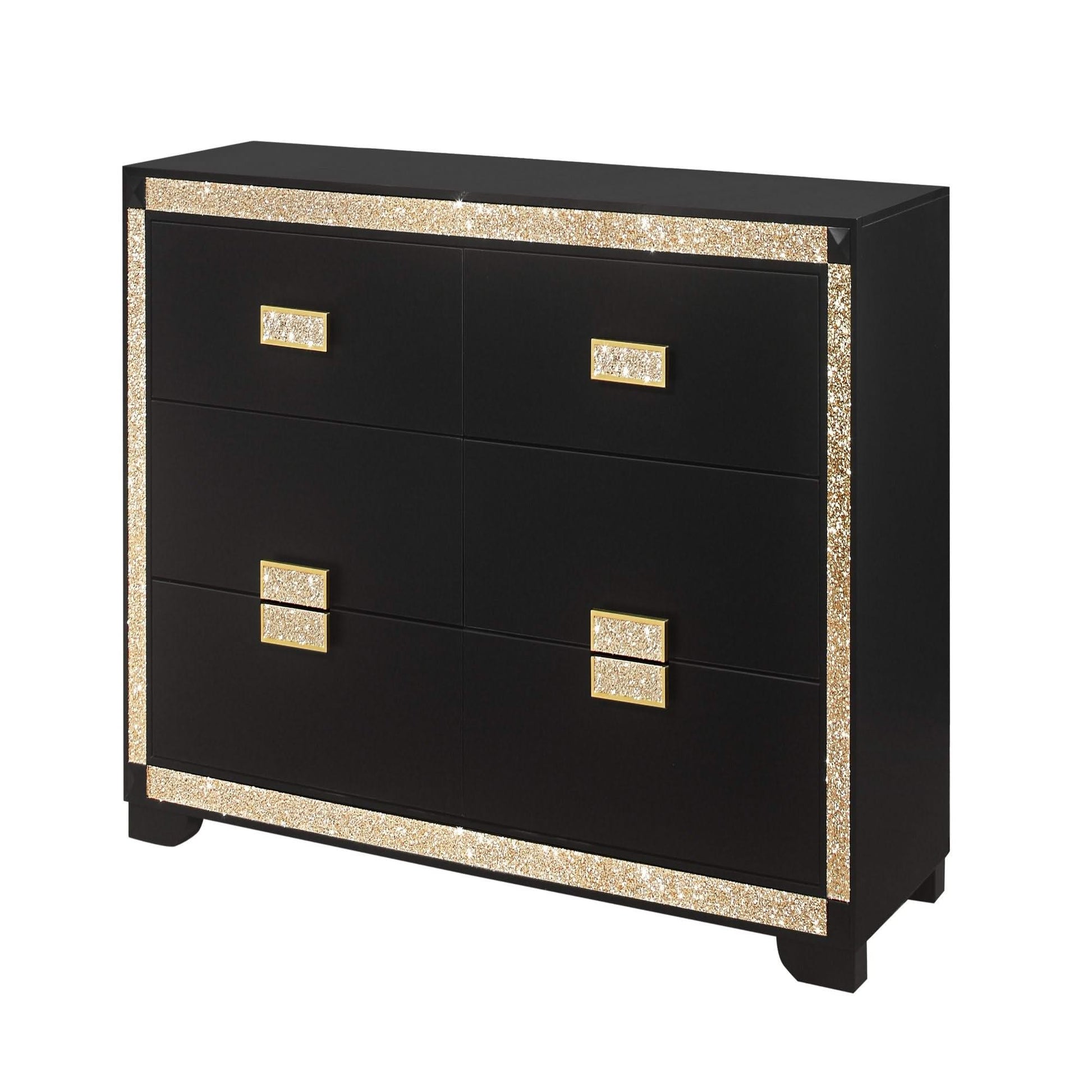 Lively - Dresser With Glitter Detail And Thick Bar Handle Hardware