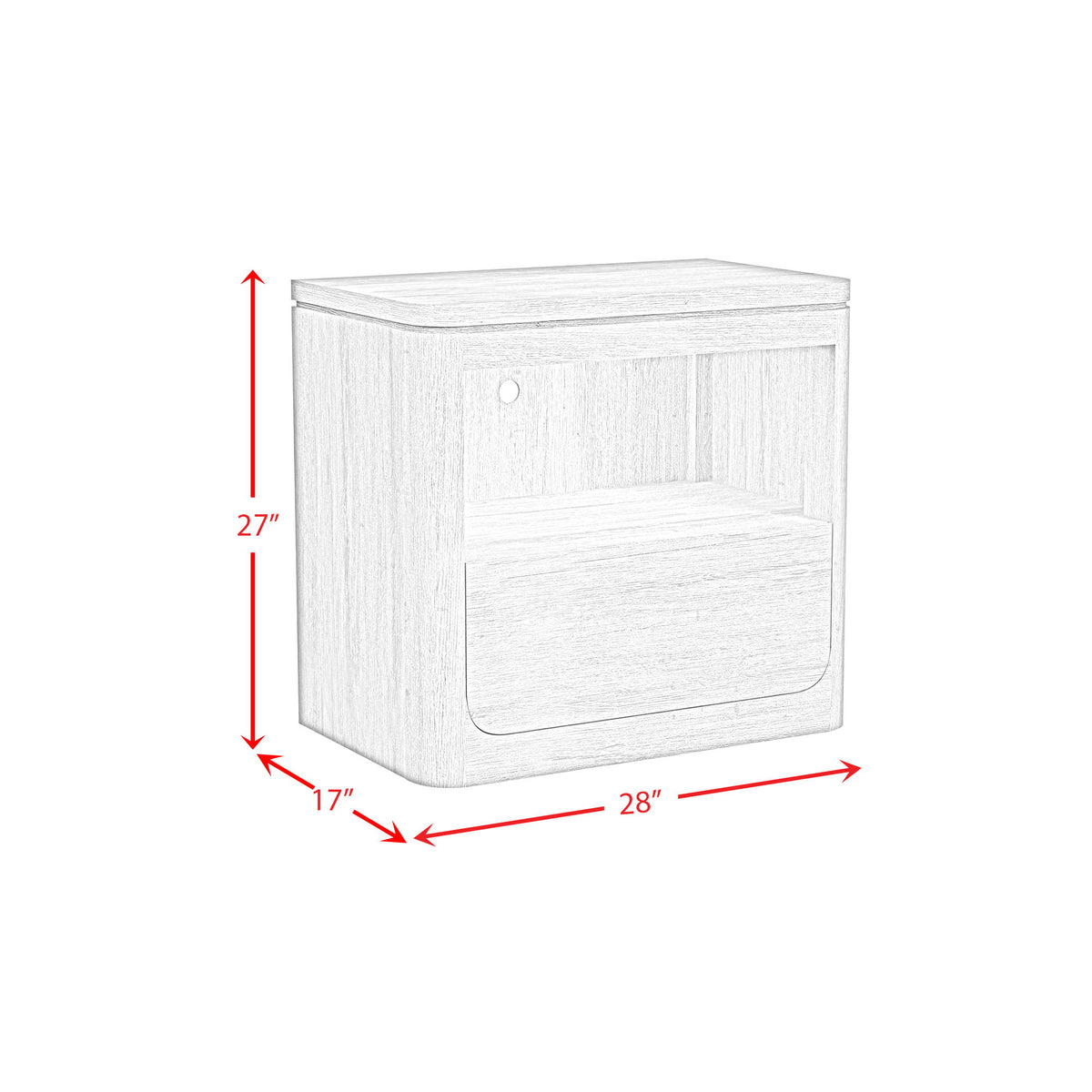 Rosalie - Nightstand With USB And LED