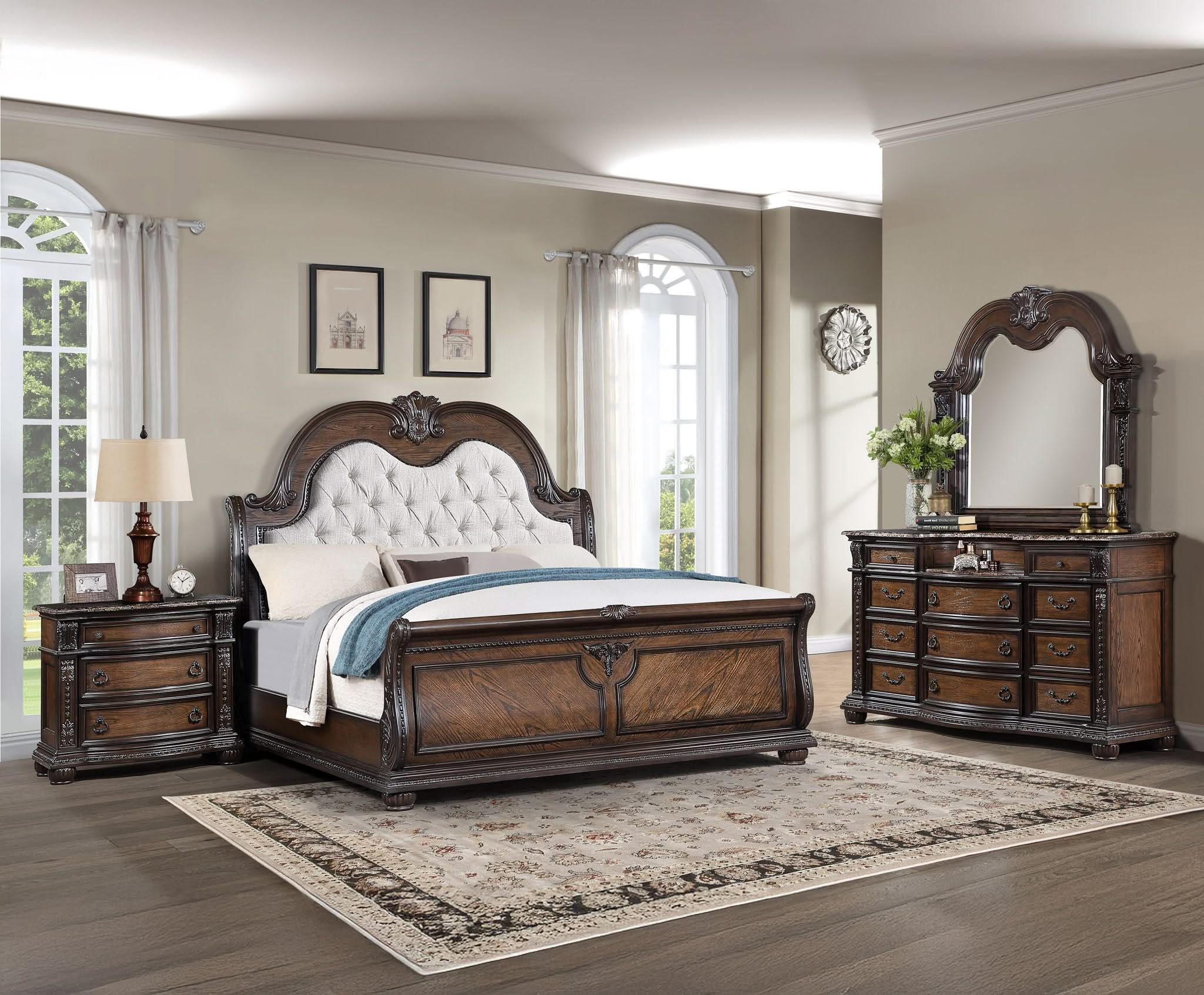 Stanley - King 4 Piece Bedroom Set - Oak