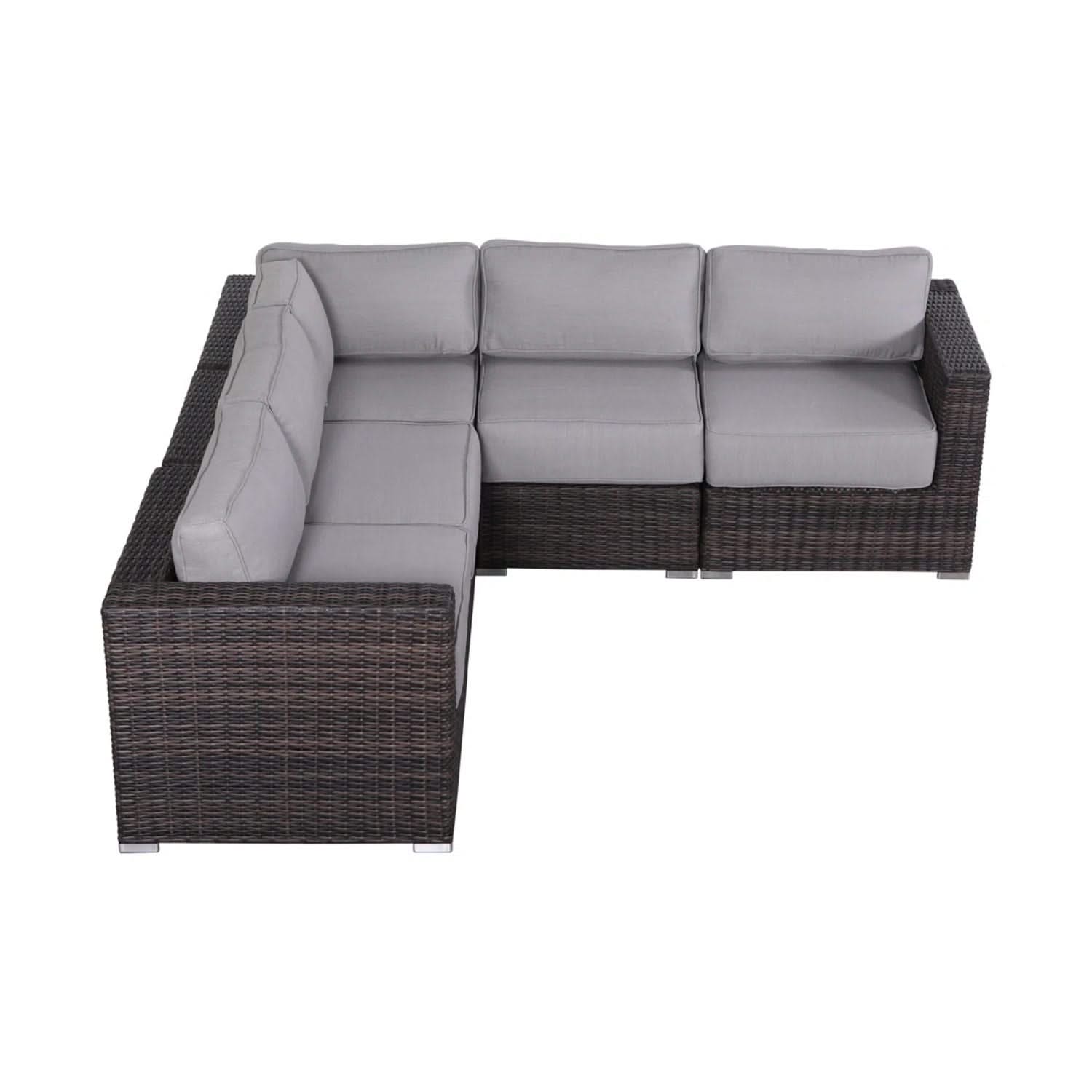 Luxurious Wicker Patio Sectional With Weather Resistant Sunbrella Cushions