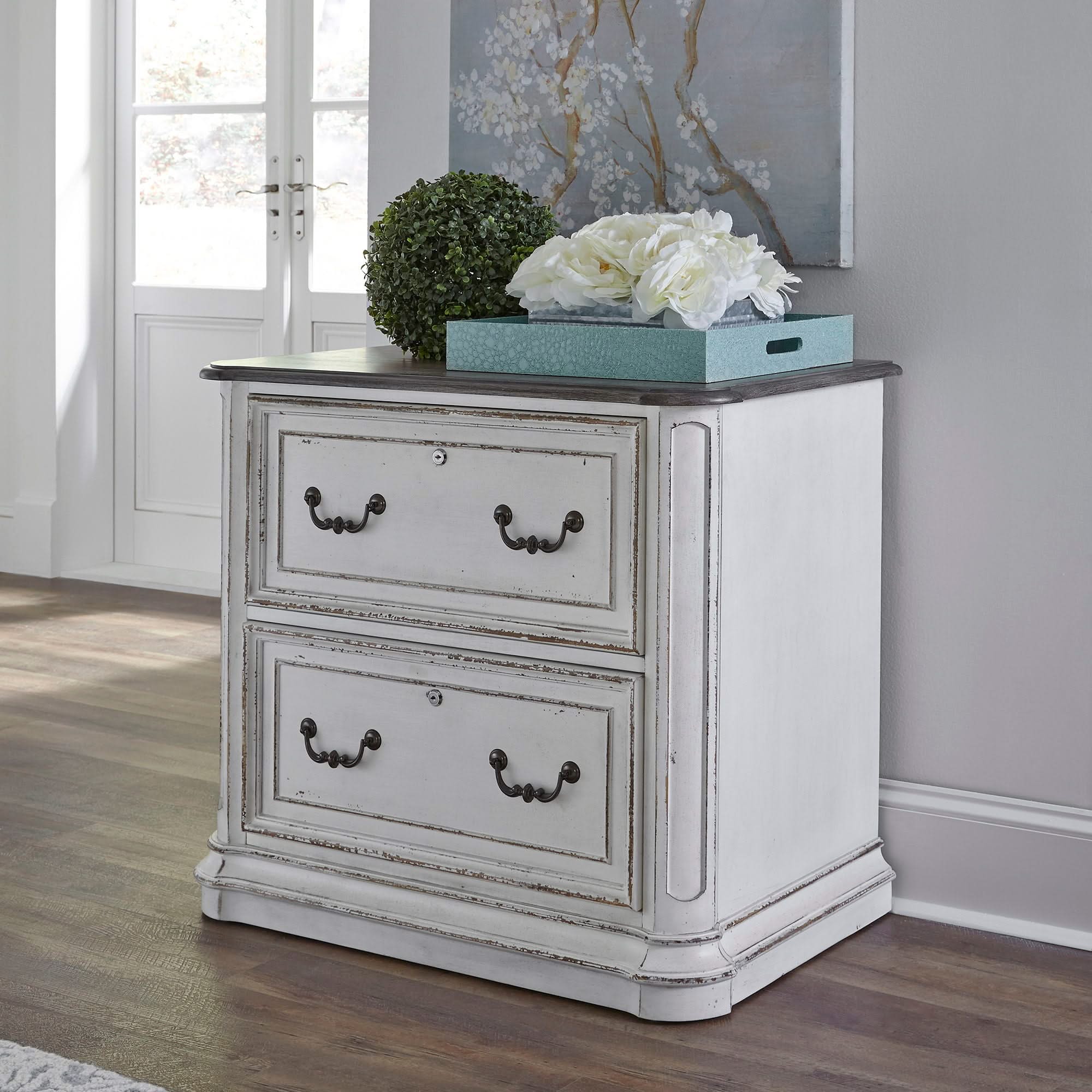 Magnolia Manor - Jr Executive Media Lateral File - Antique White