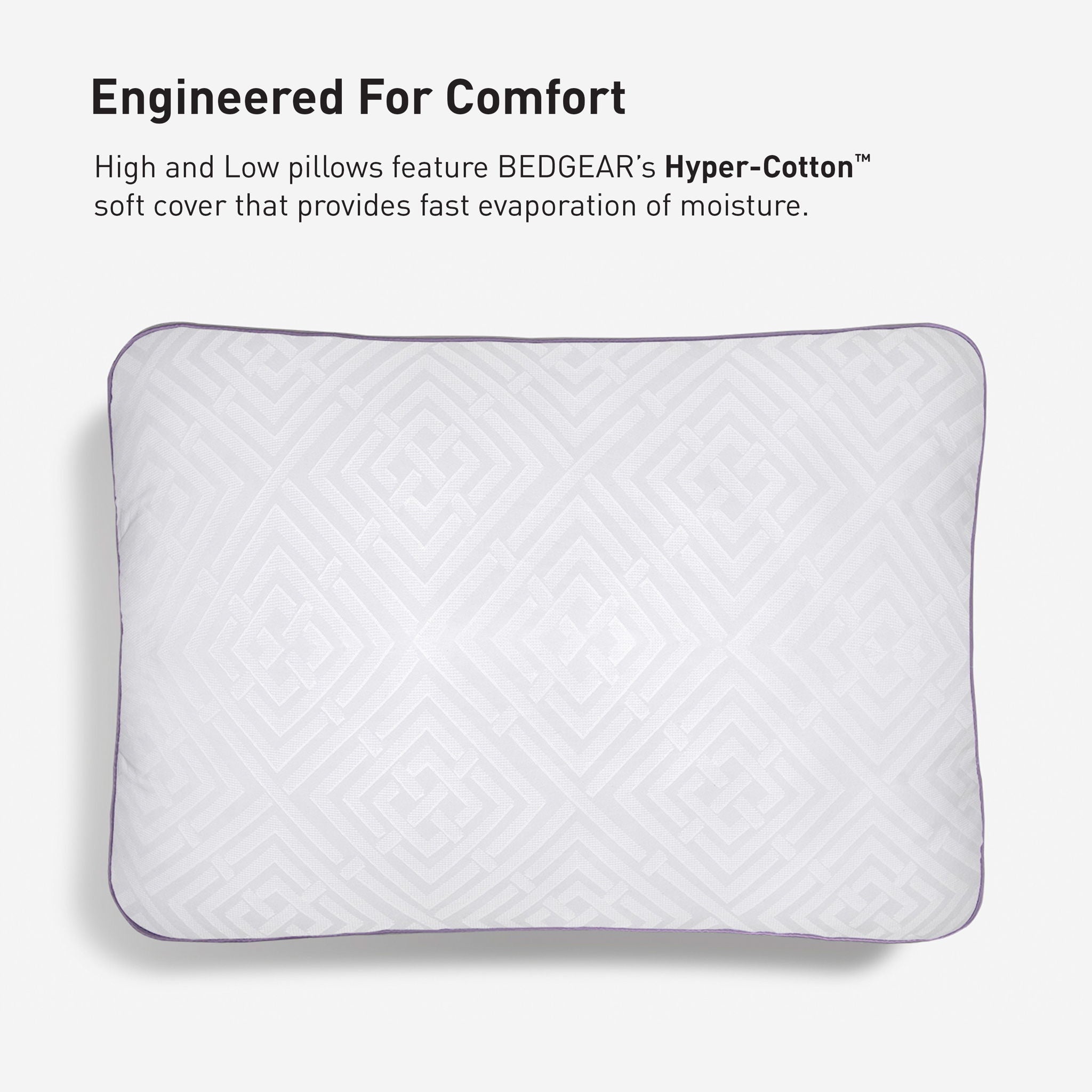 Bedgear High-Low Performance Pillow - Soft Support Pillow For Neutral Sleepers - Low Size