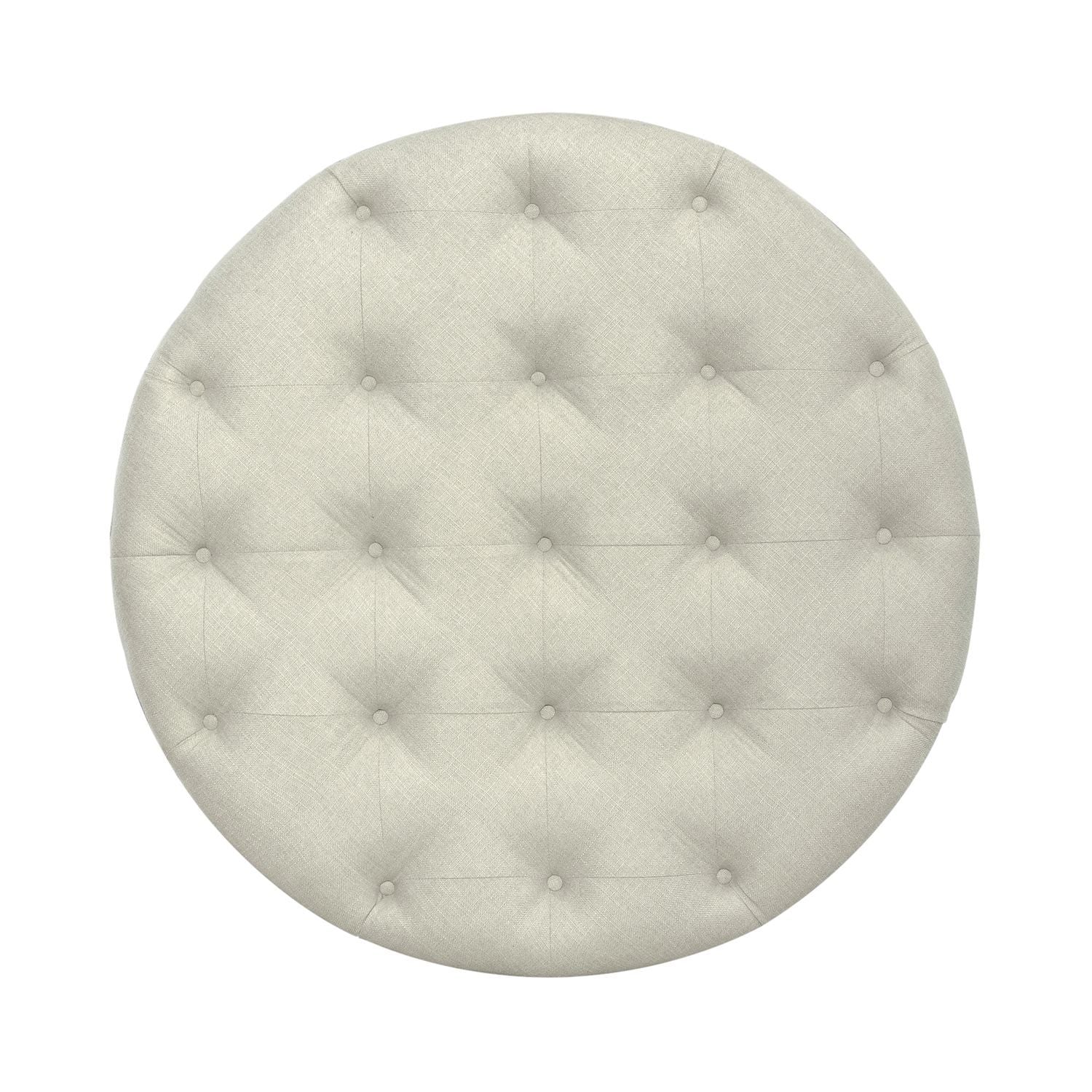 Americana Farmhouse - Round Cocktail Ottoman - Dusty Taupe