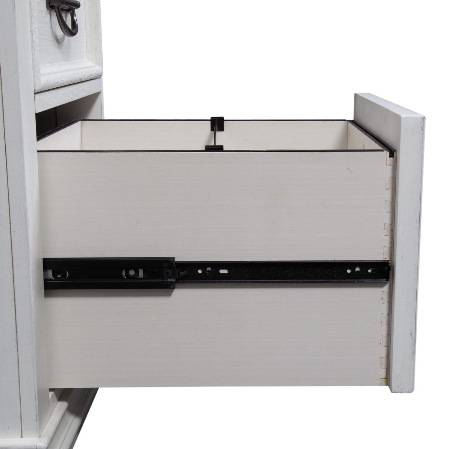 Allyson Park - Optional L Shaped Desk Set - Wirebrushed White / Charcoal