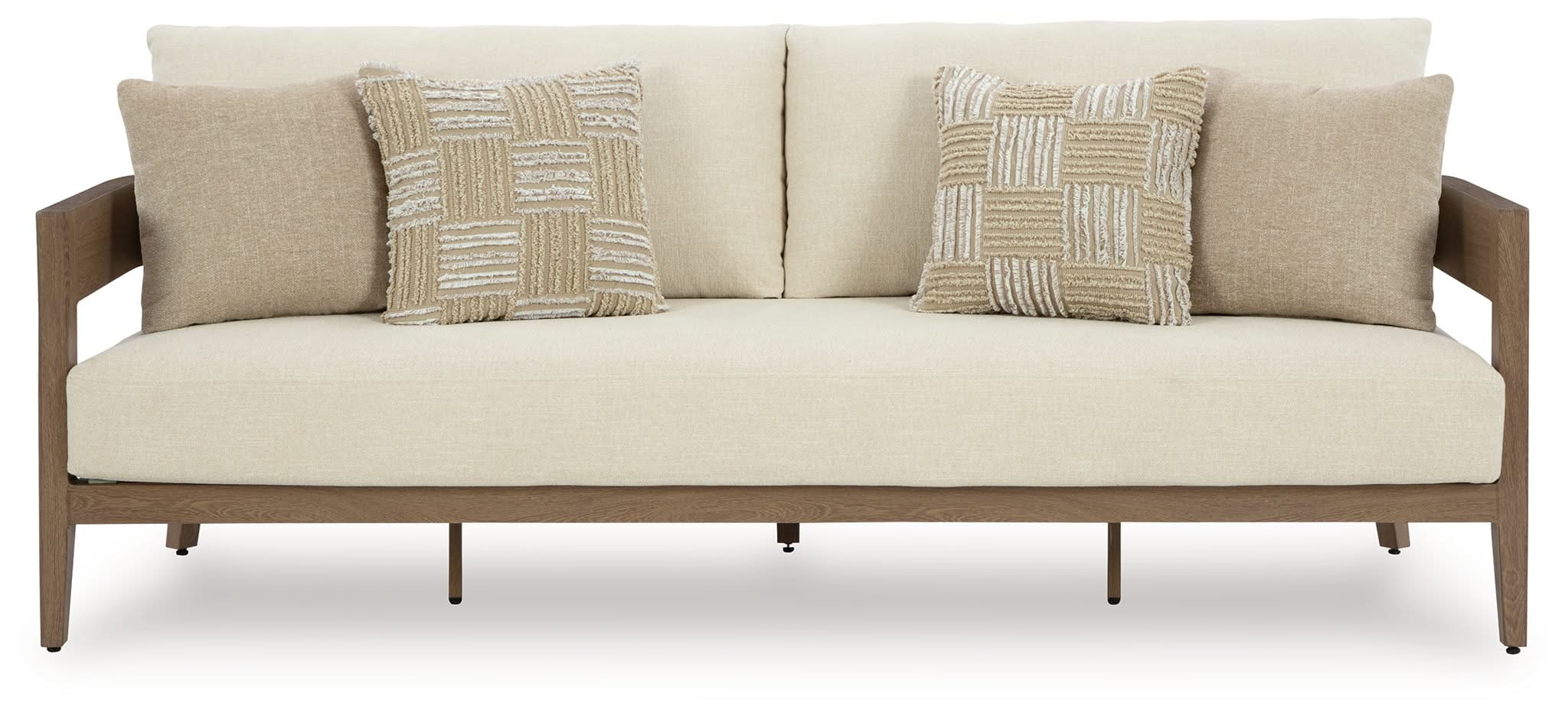 Serene Bay - Sofa With Cushion - Dark Brown / White
