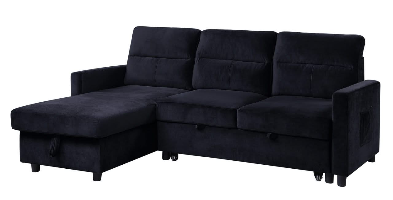 Ivy - Reversible Sleeper Sectional Sofa With Storage Chaise And Side Pocket