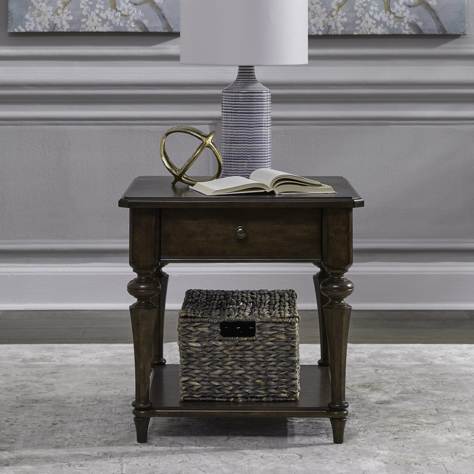 Arden Road - Drawer End Table - Satin Cherry