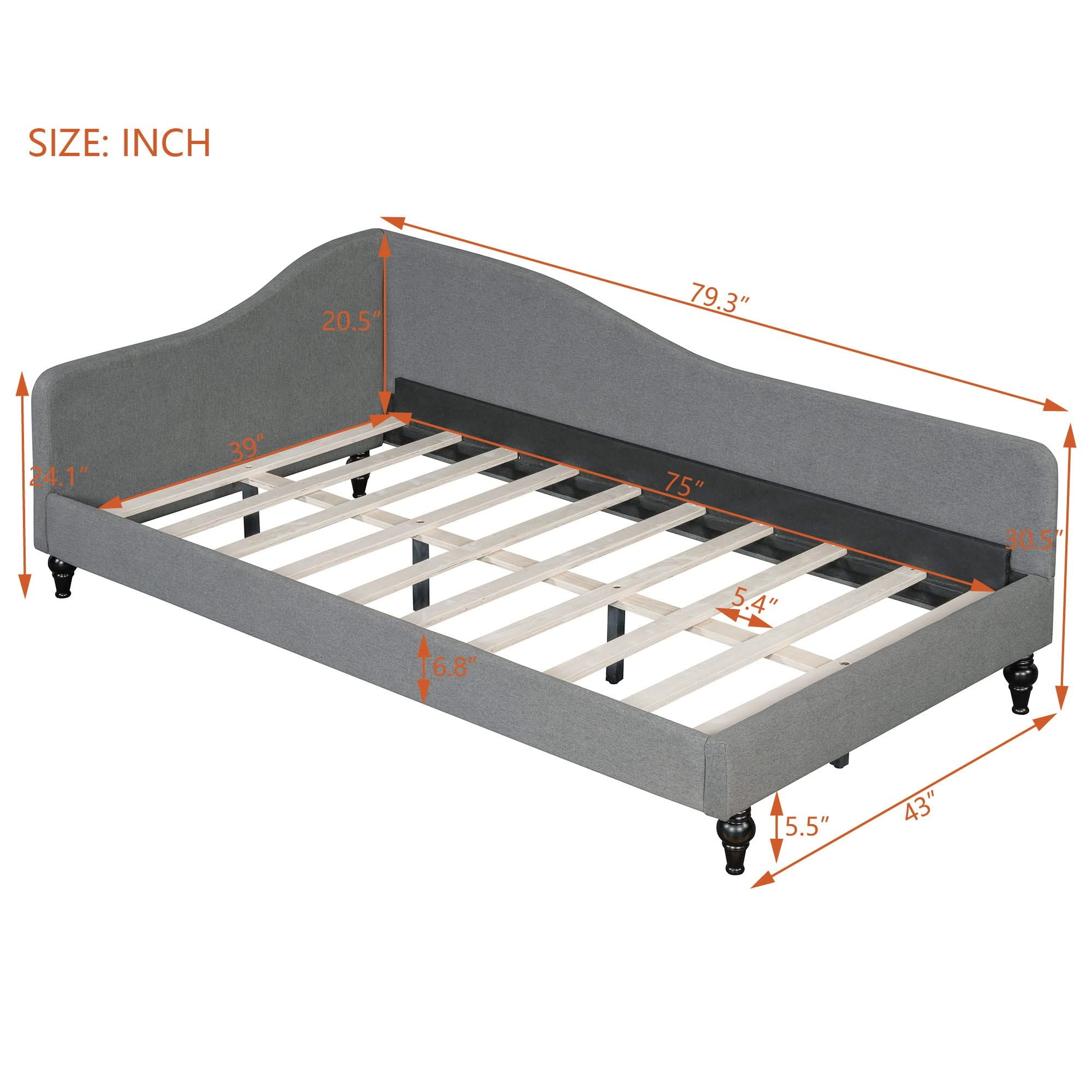 Modern L Shaped Daybed With Legs