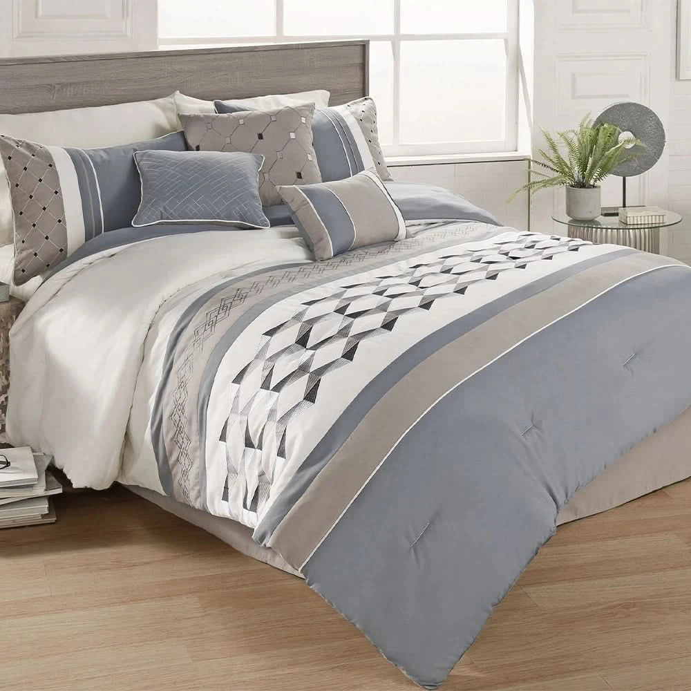 Buckley Queen or King 7PC Comforter Set with Decorative Pillows