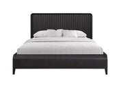 Banyan Waterfall Black Panel Bed with Curved Headboard