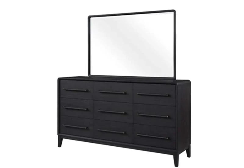 Banyan Waterfall Black 5PC Bedroom Set with Panel Bed and Dresser