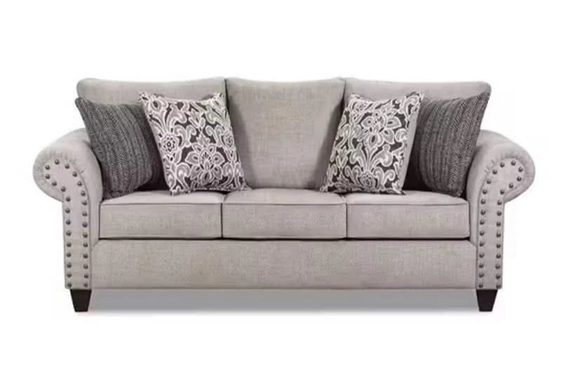 Barringer Taupe Traditional Living Room Set with Nailhead Trim