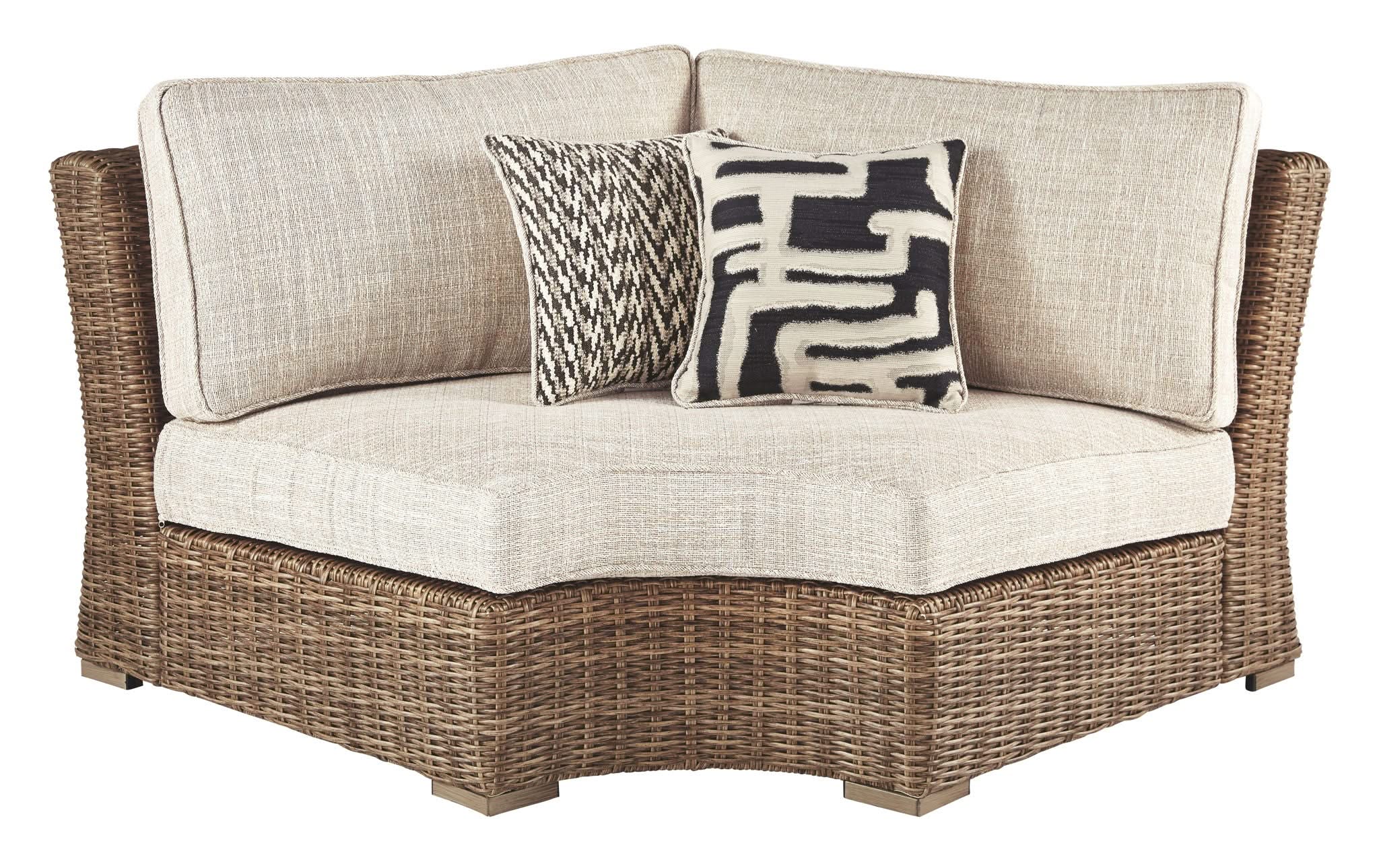 Beachcroft - Curved Corner Chair w/Cushion - Beige