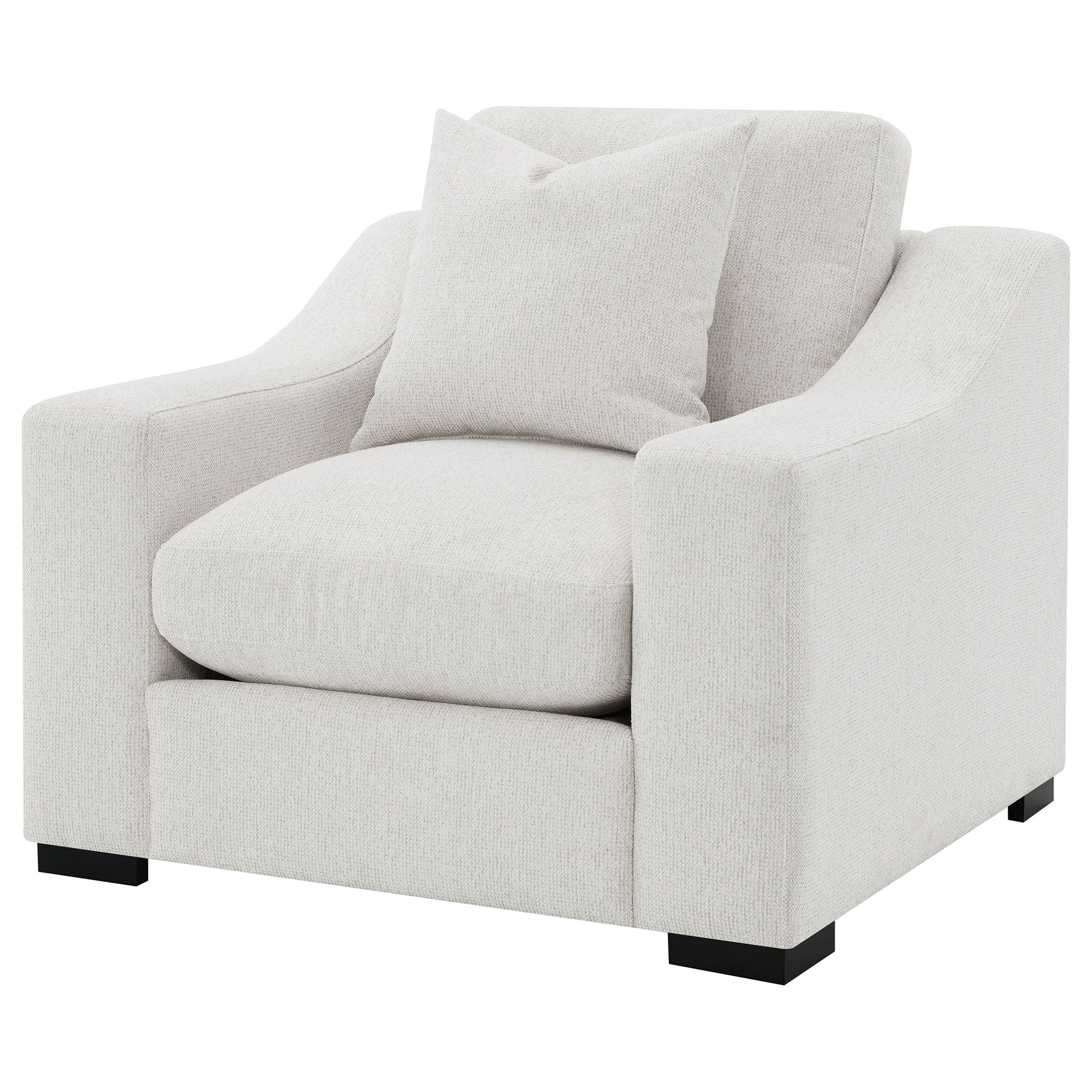 Ashlyn Fabric Upholstered Track Arm Accent Chair Sand