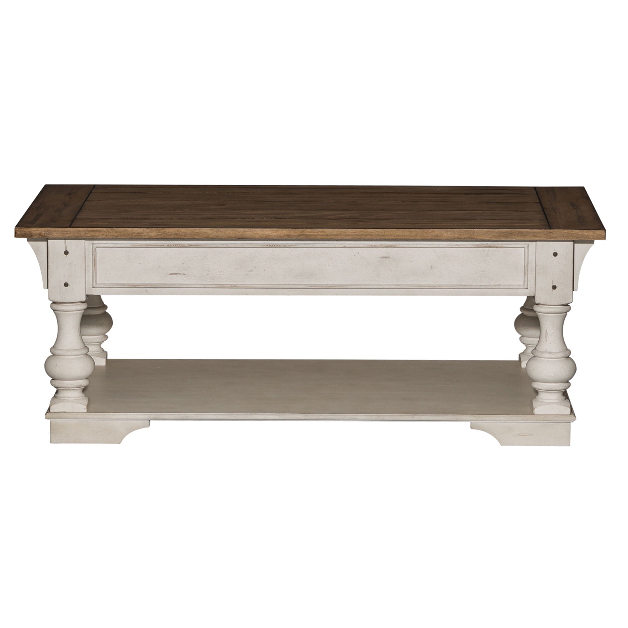 Morgan Creek - Cocktail Table - Antique White / Wirebrushed Tobacco Accents