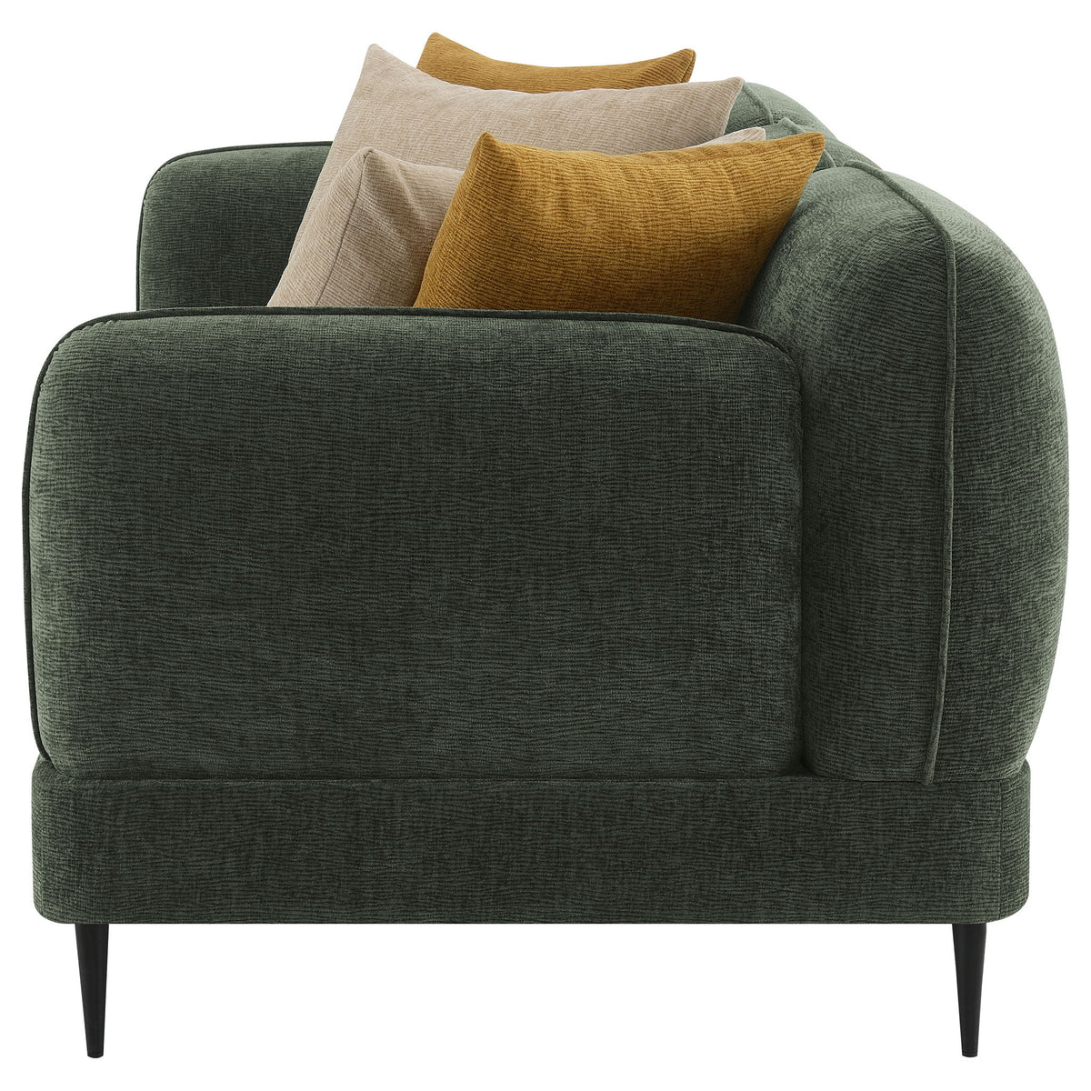 Jade Chenille Upholstered Modern Track Arm Sofa Green