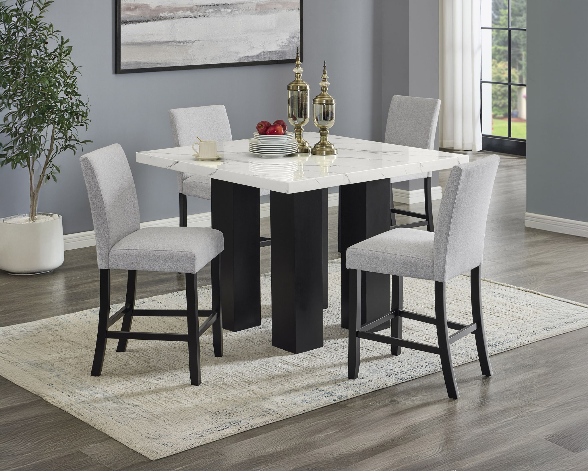 Parkside - Counter Height Table - White / Black
