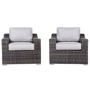 Modern Patio Chair With Cushions (Set of 2) - Brown