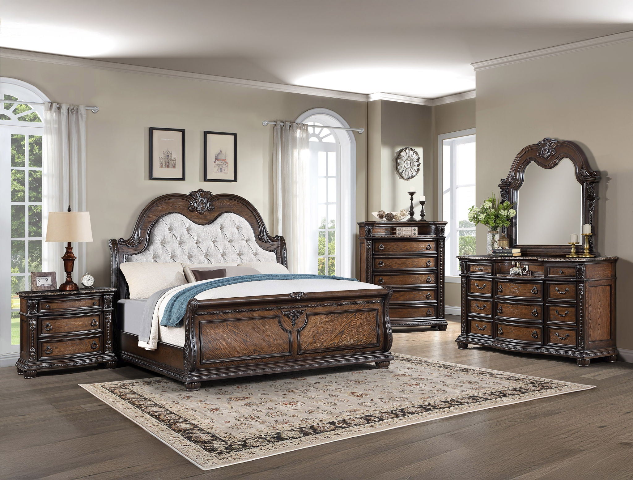 Stanley - Queen Bed - Oak