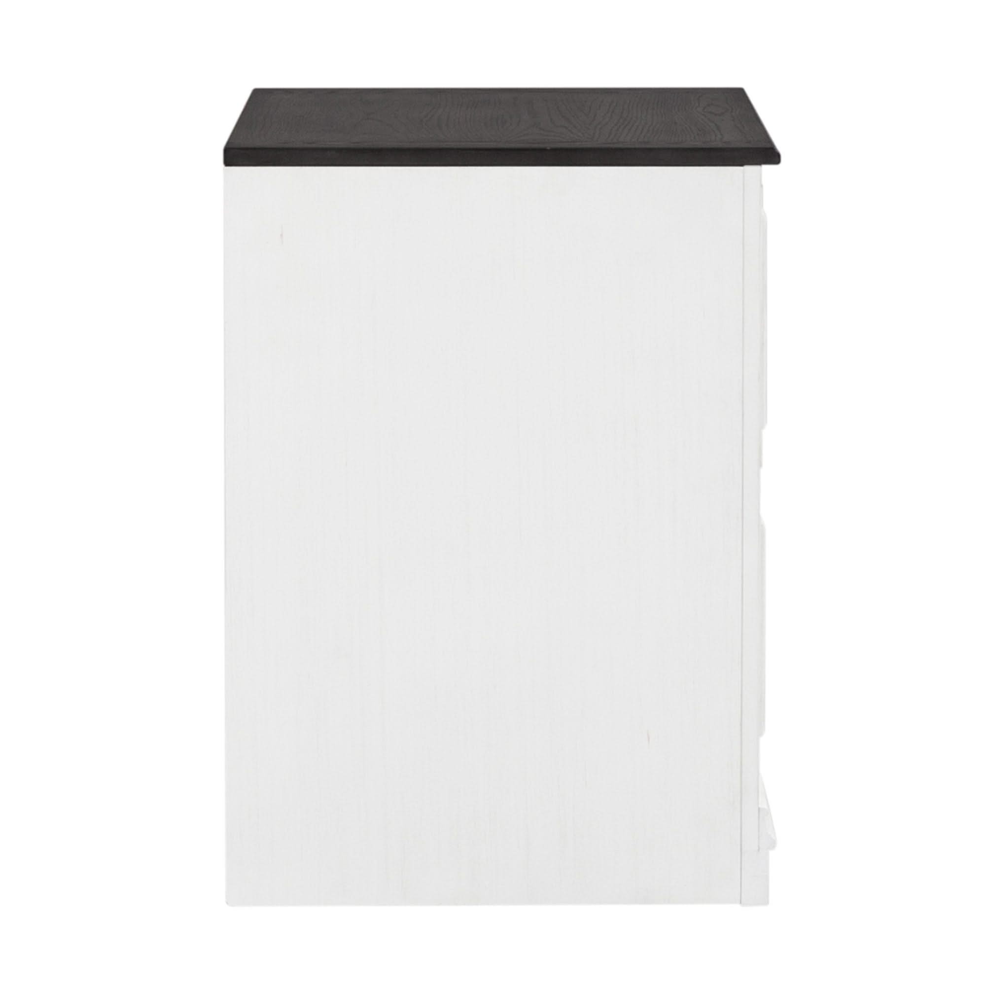 Allyson Park - Bunching Lateral File Cabinet - Wirebrushed White / Charcoal