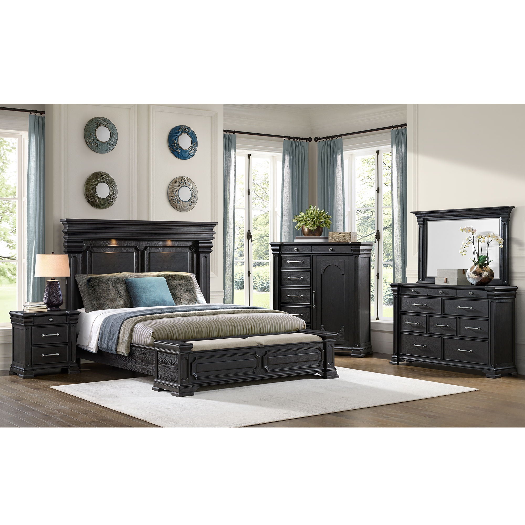 Kings Court - 3-Drawer Nightstand (Sliding Top)