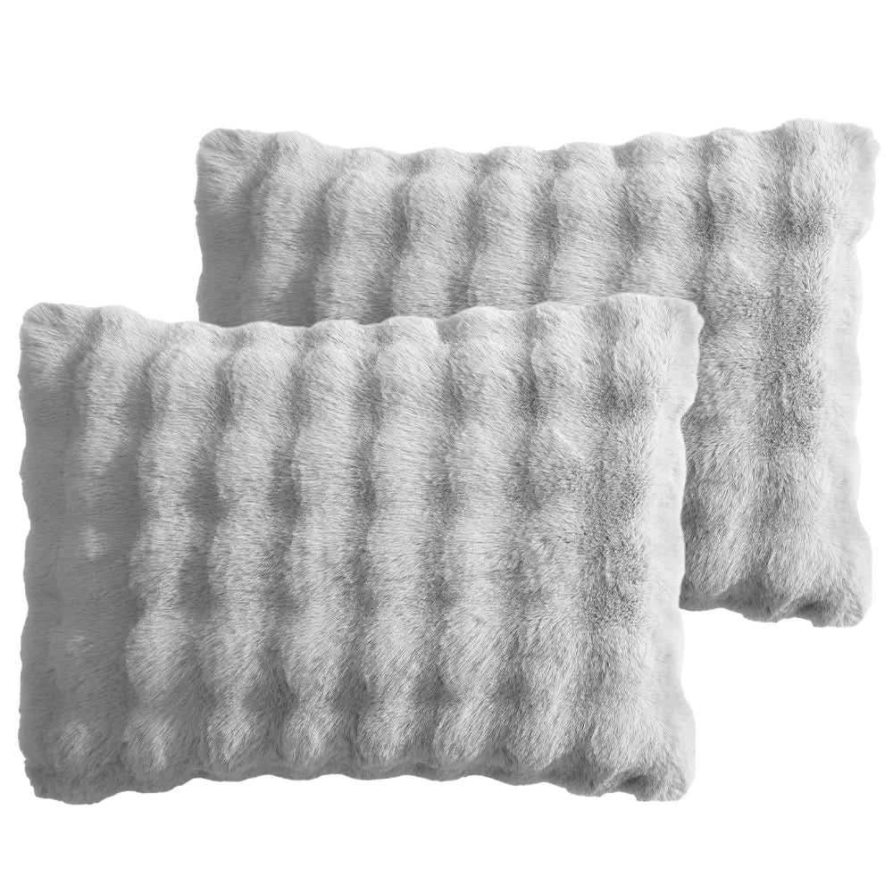 Bell Faux Black or Grey 4PC Comforter Set with Soft Plush Finish