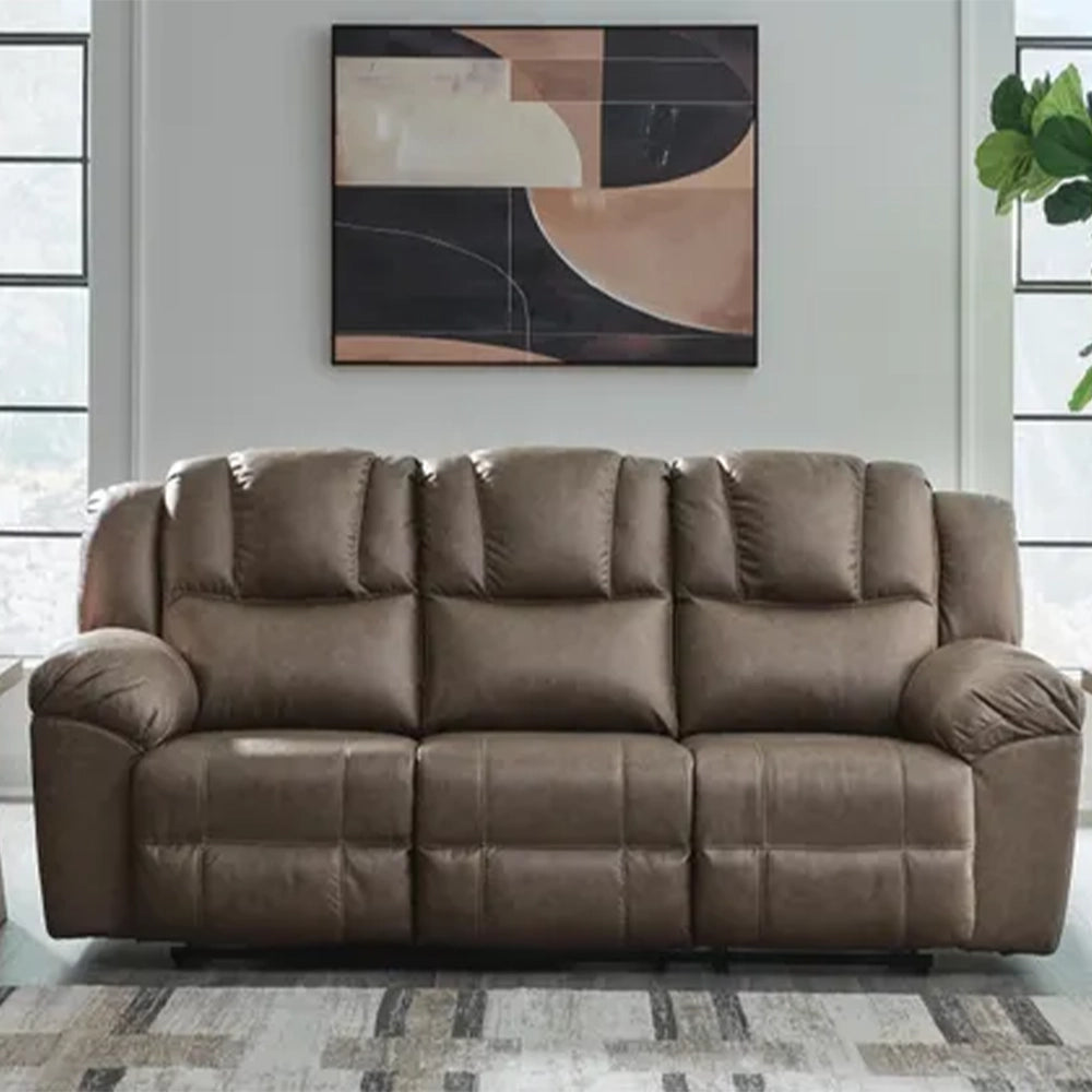 Bennett Coffee Contemporary Manual Reclining Sofa and Loveseat Living Room Set with Console and Cup Holders