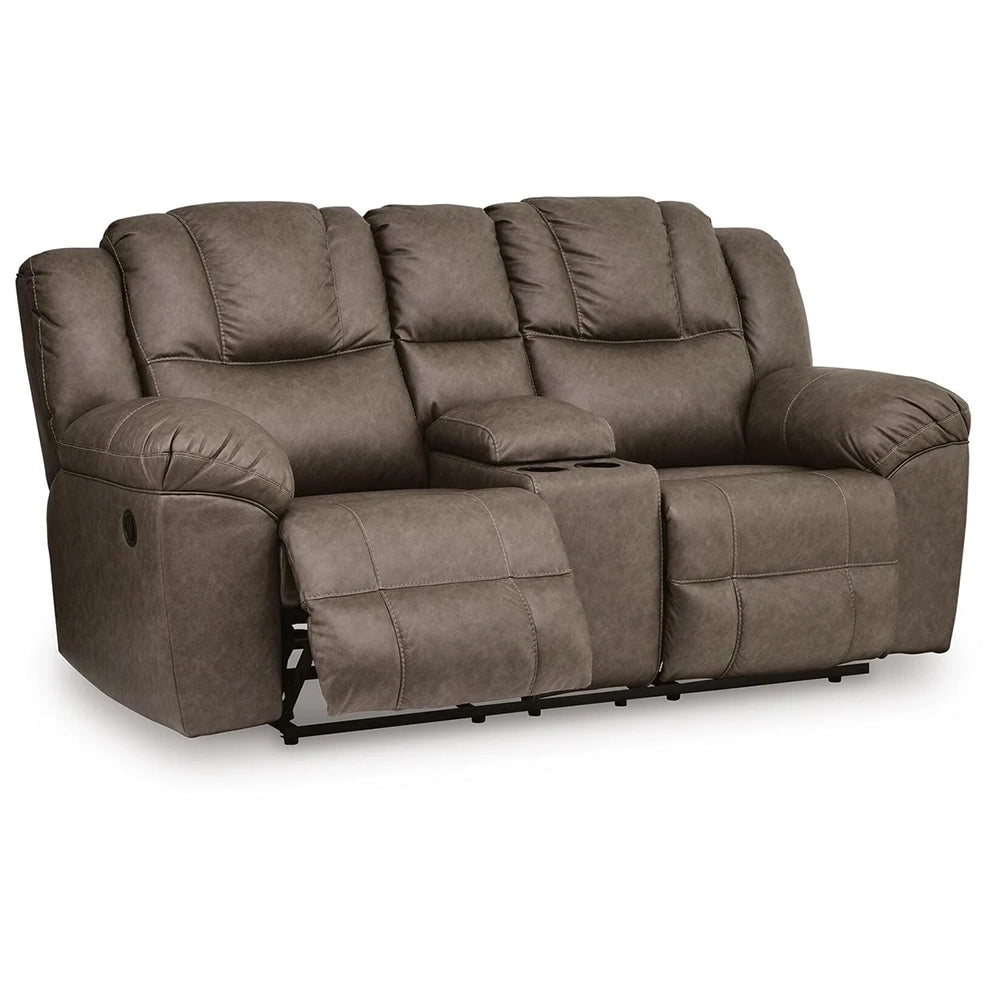 Bennett Coffee Contemporary Manual Reclining Sofa and Loveseat Living Room Set with Console and Cup Holders