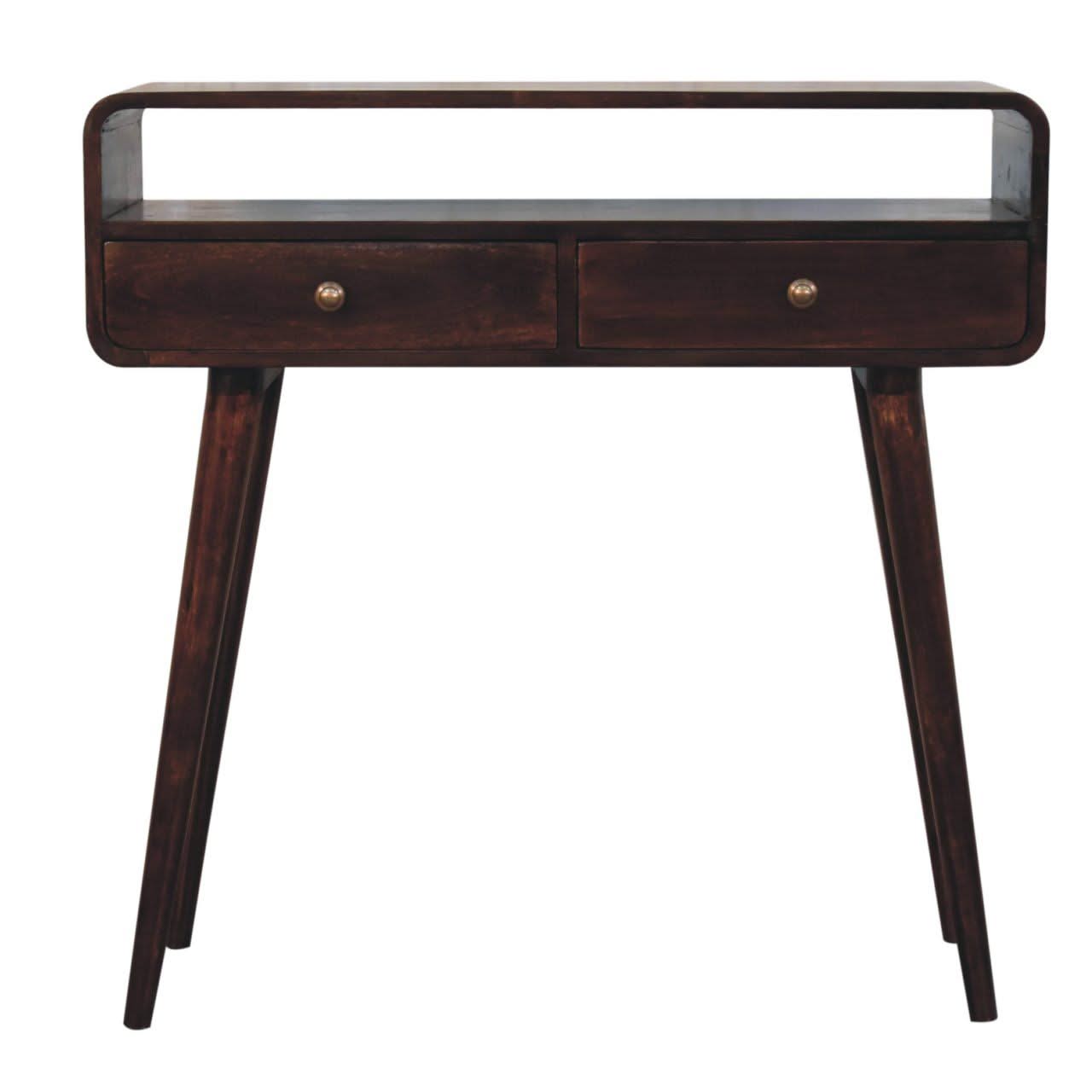 Solid Wood Curved Console Table