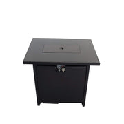 Outdoor Fire Pit Table With Lid - Black - Steel