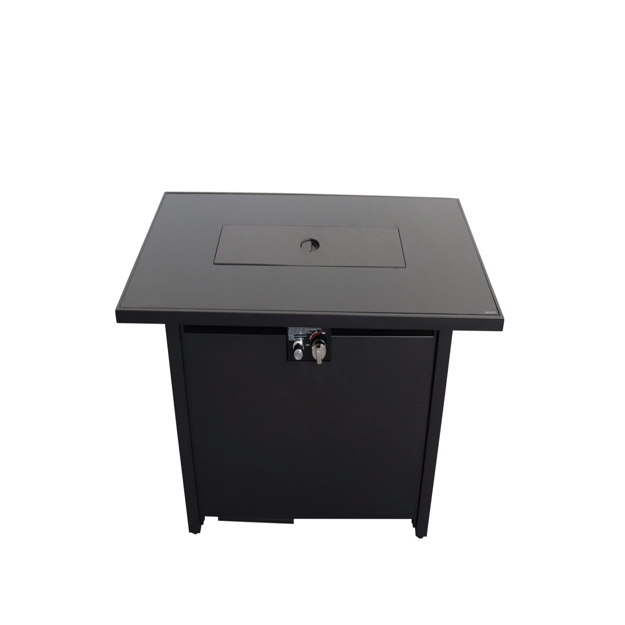 Outdoor Fire Pit Table With Lid - Black - Steel
