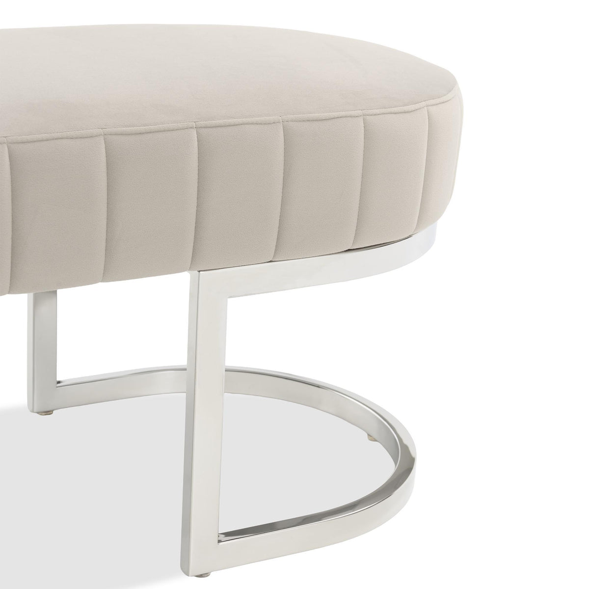 Signature Beds & Benches - Orchid Velvet Accent Bench - Gray / Chrome
