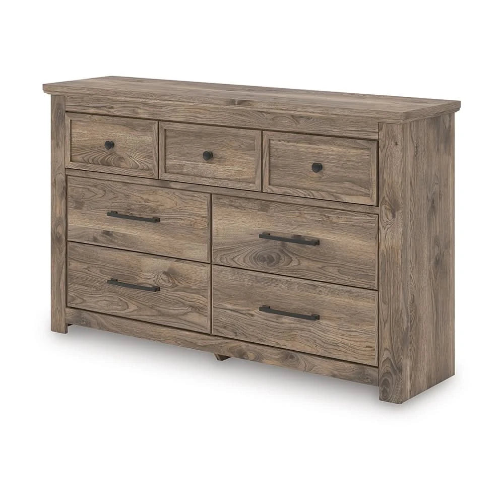 Blake Brown 5PC Bedroom Set with Poster Bed and Hickory Grain Finish