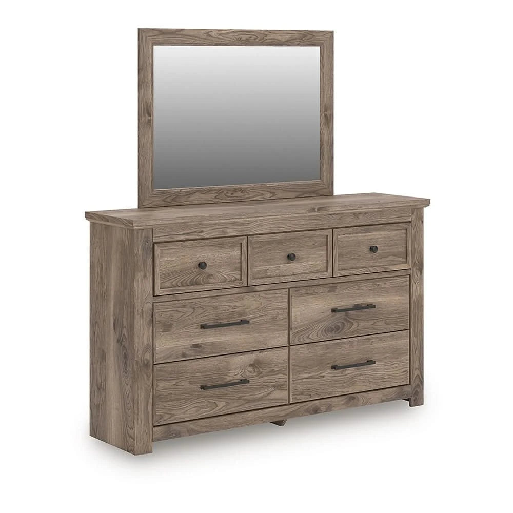 Blake Brown 5PC Bedroom Set with Poster Bed and Hickory Grain Finish