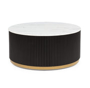 Kara - Coffee Table With Casters - Black / White