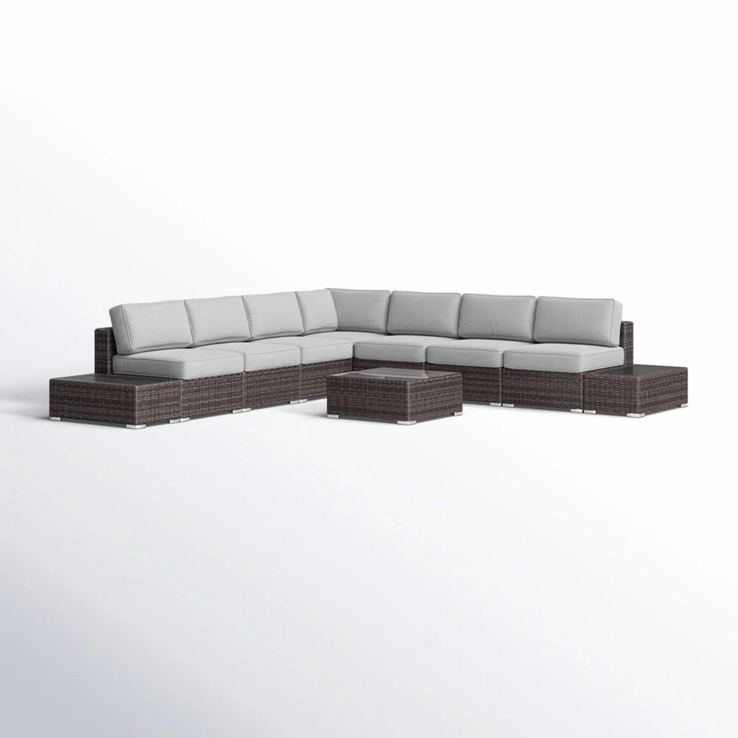 Wicker Sectional Seating Group With Cushions