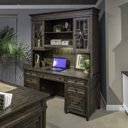 Paradise Valley - Credenza & Hutch - Saddle Brown