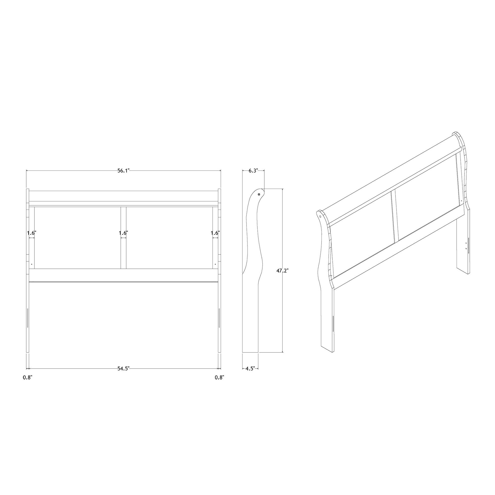 Charlston - Modern Sleigh Design Bed With LED