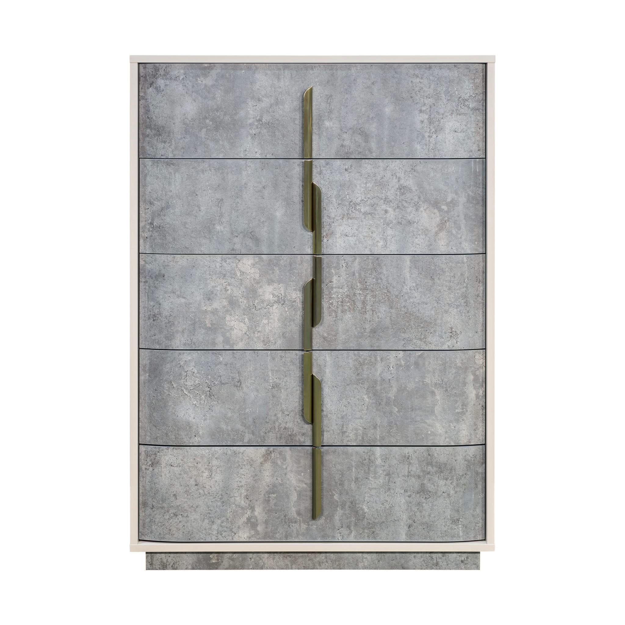 Pavira - 5-Drawer Chest - Stone