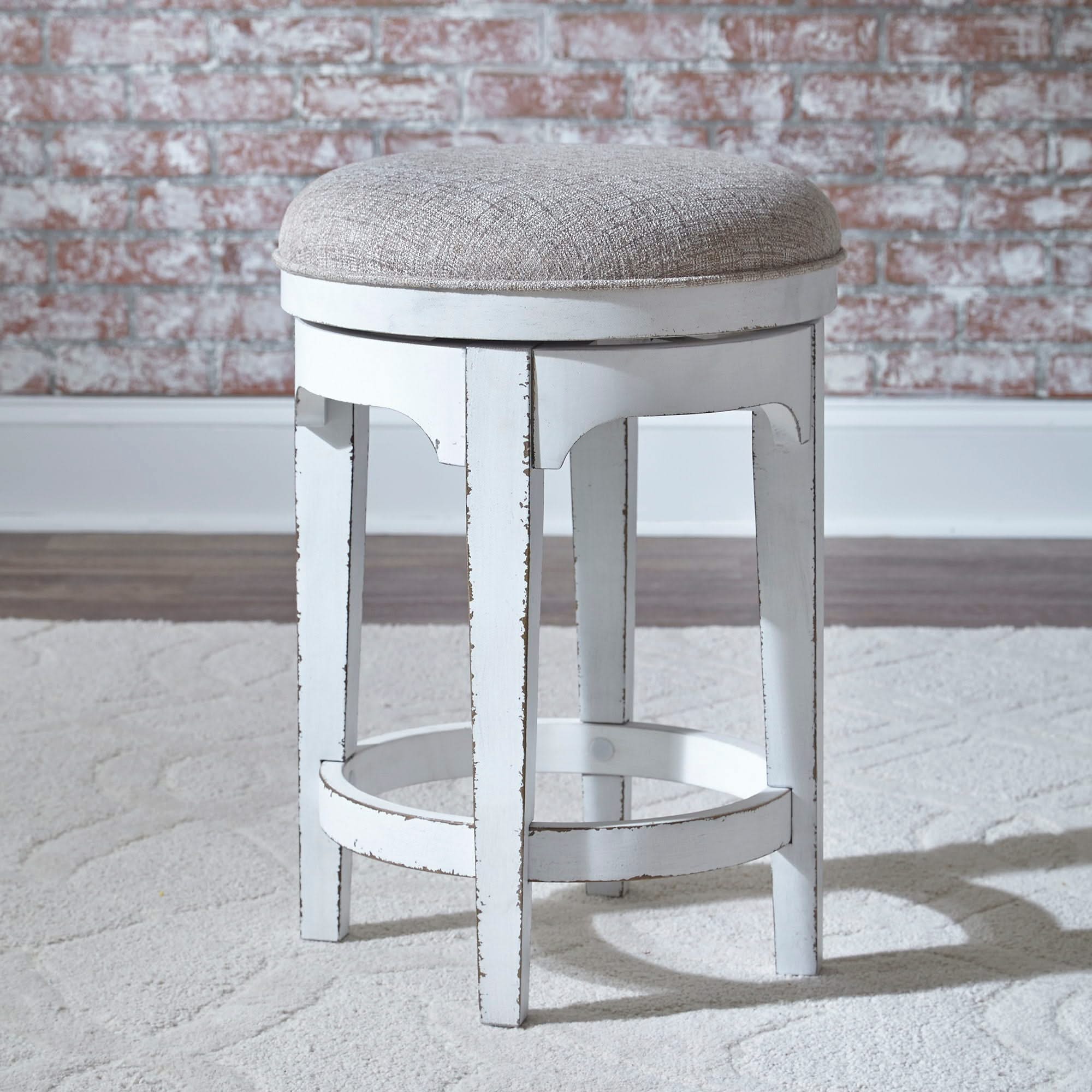 Magnolia Manor - 4 Piece Console Set (1 Console 3 Stools) - Antique White