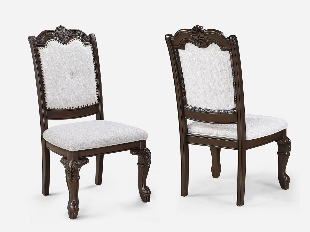 Kiera - 7 Piece Dining Room Set - Cherry Brown
