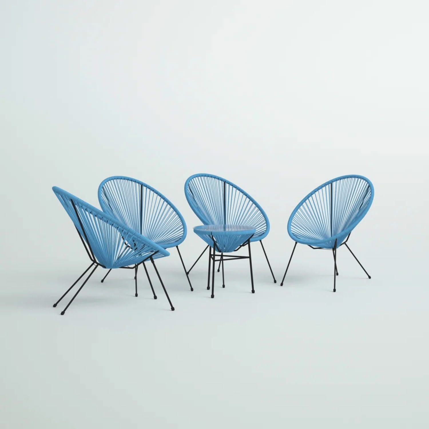 Outdoor Conversation Set With Ergonomic Lounge Chairs And Tempered Glass Table