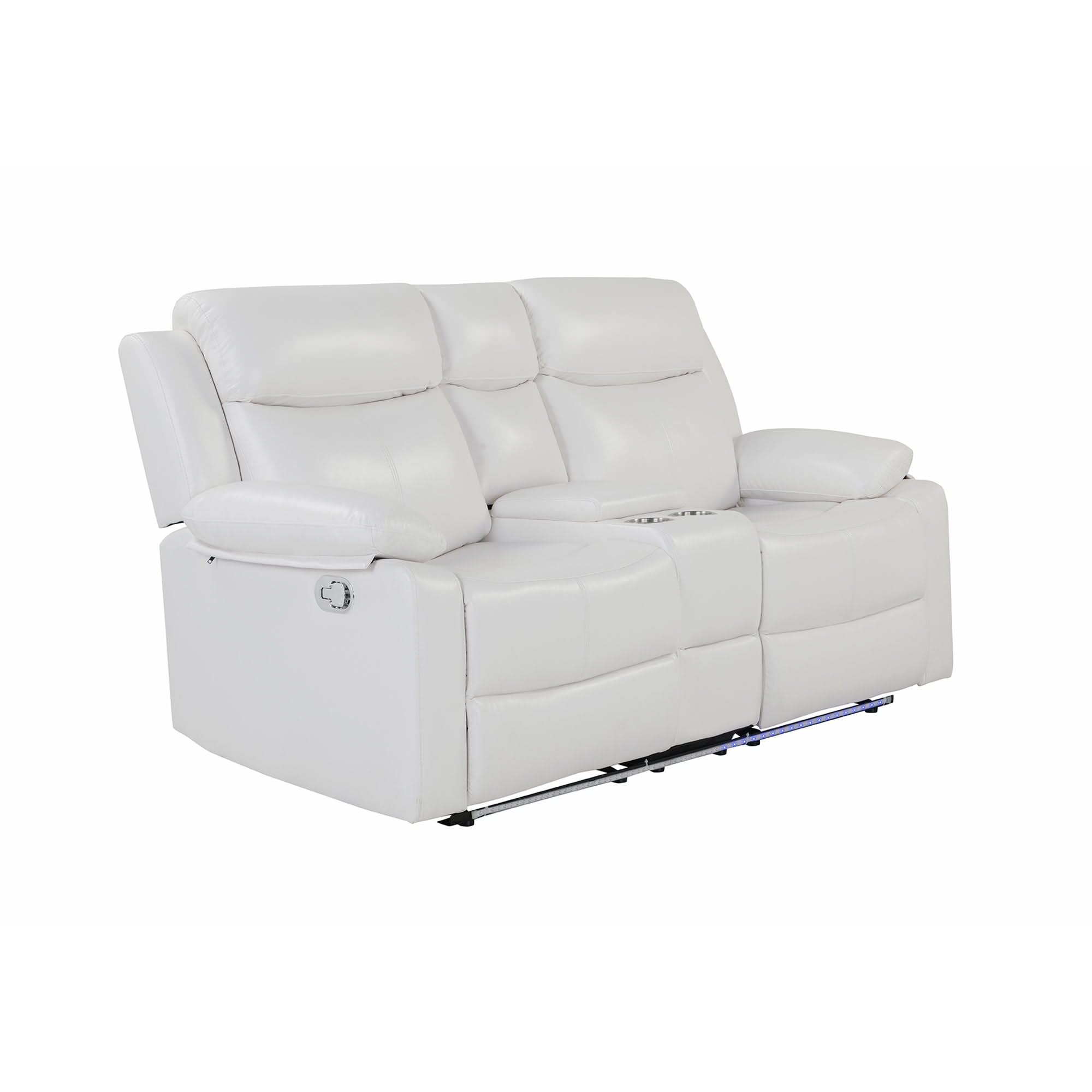 Blanche - Console Reclining Loveseat With LED Lights And Speakers