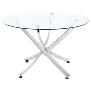 Beckham Round 46-inch Glass Top Dining Table Chrome