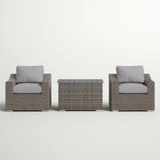 2 Person Seating Group With Cushions Ideal For Cozy Outdoor Gatherings - Gray / Gray Mix