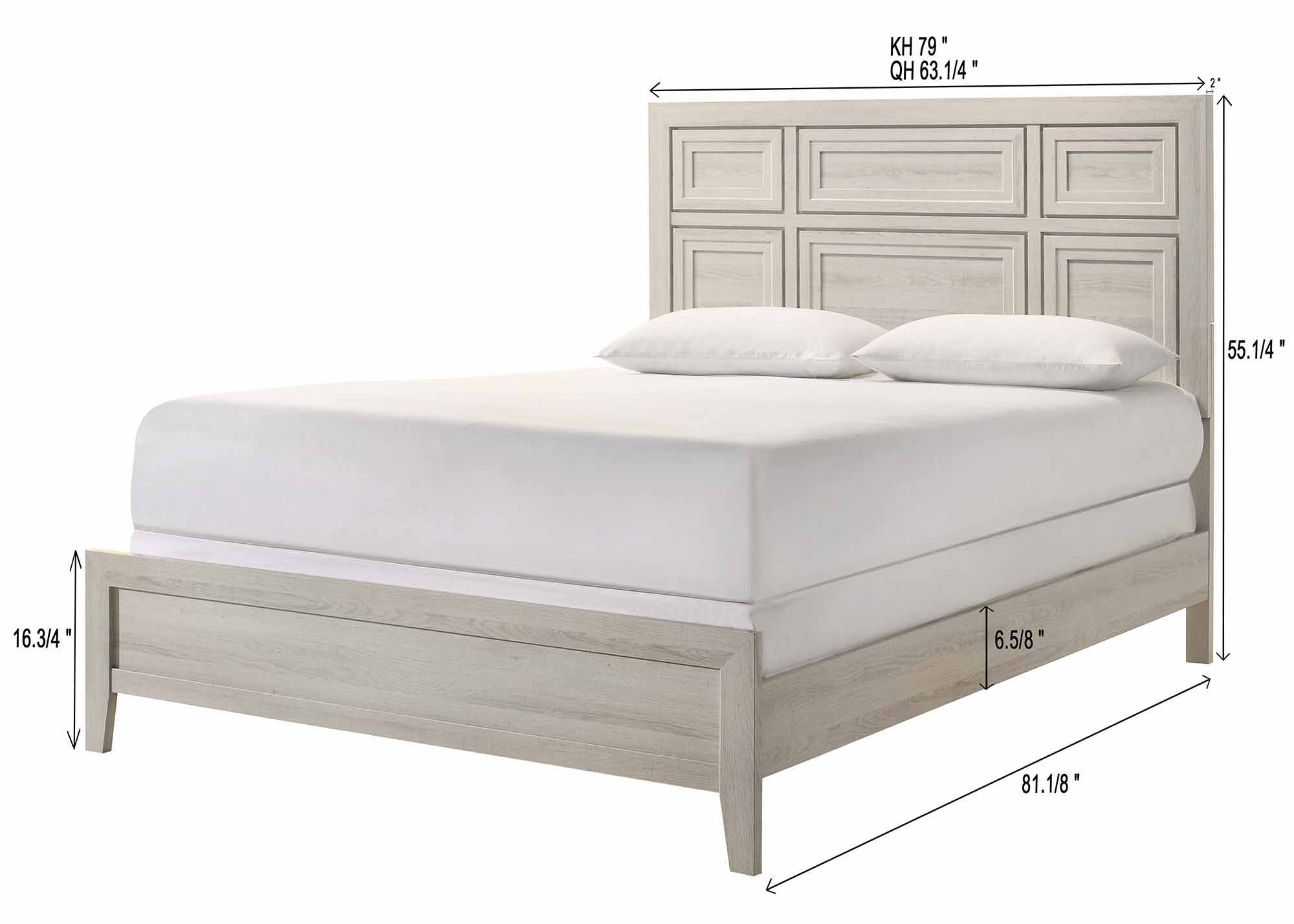 Lorraine - King 5 Piece Bedroom Set - Antique White