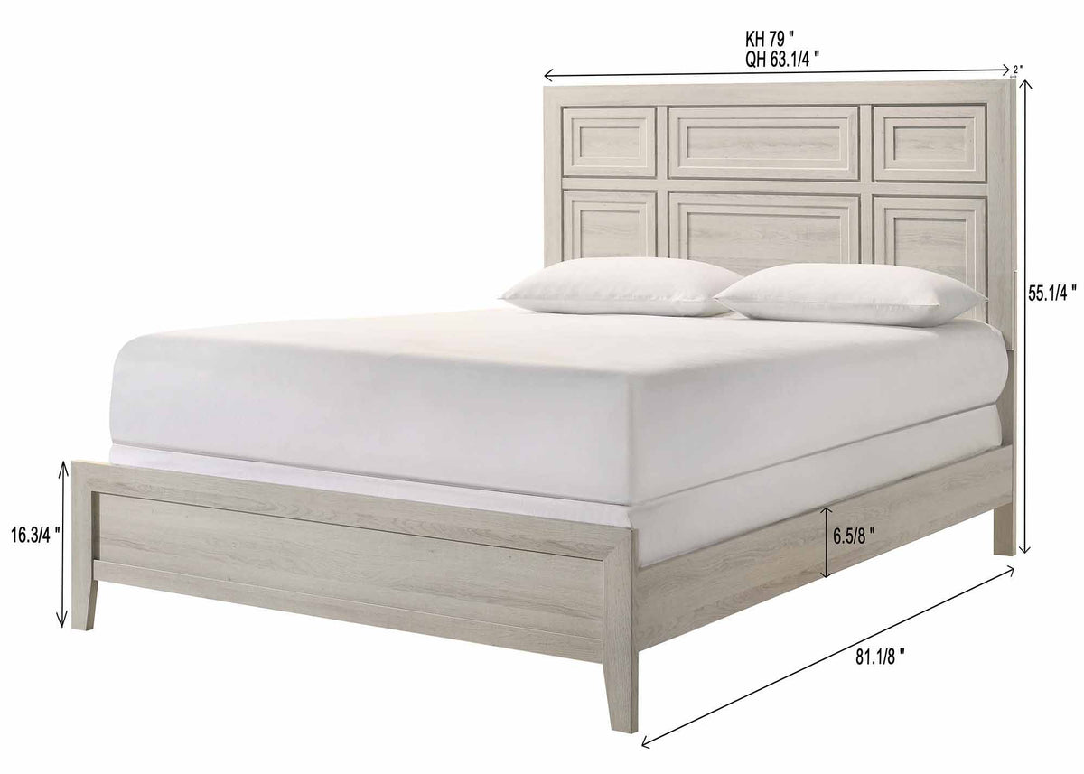 Lorraine - King 4 Piece Bedroom Set - Antique White