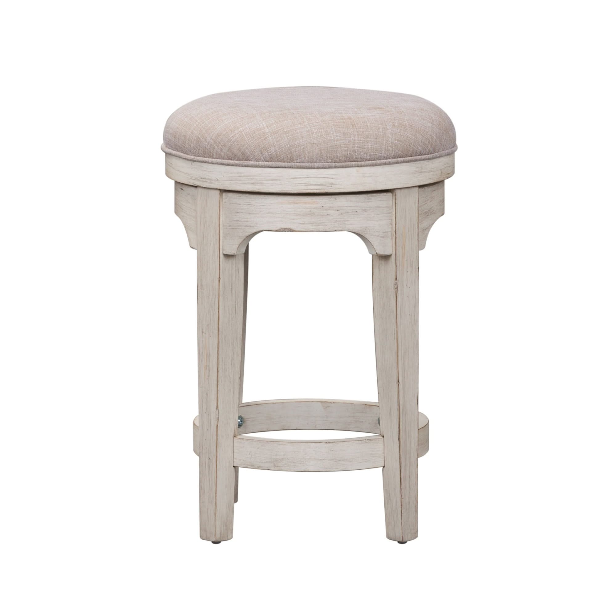Farmhouse Reimagined - Console Swivel Stool - Antique White / Chestnut Tops