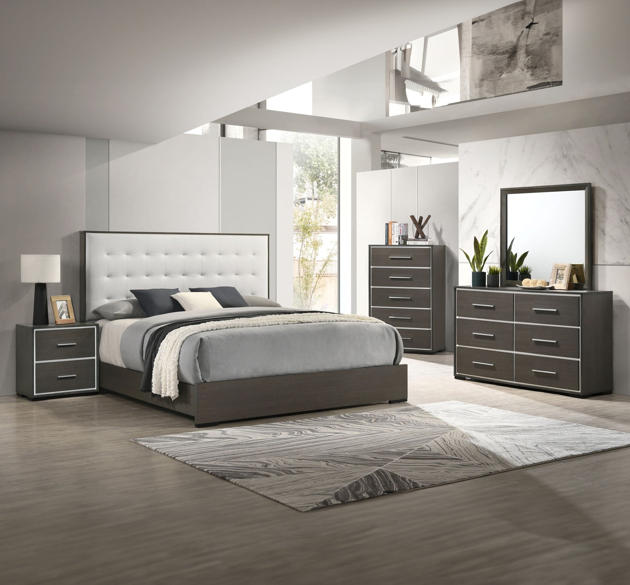 Sharpe - Dresser And Mirror - Dark Gray